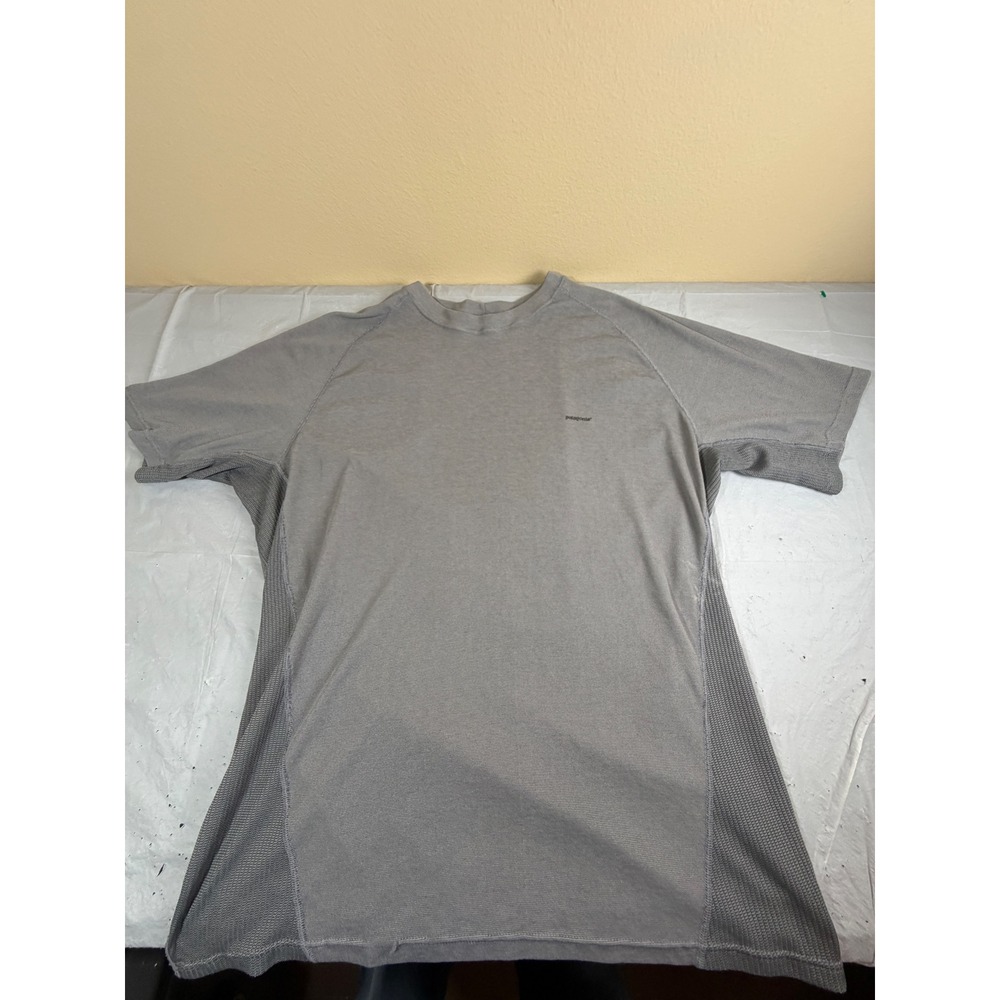 Patagonia Mens Capilene Base Layer Top Grey Short Sleeve Thermal Shirt XL
